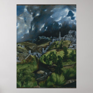 Affiche EL GRECO - vue de Toledo 1596