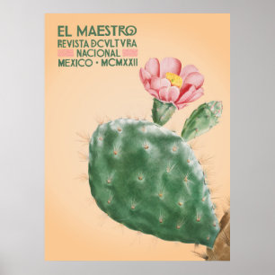 Affiche El Maestro Cactus Print Art Botanique Mexicain