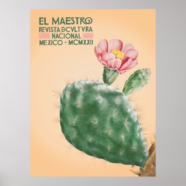 Affiche El Maestro Cactus Print | Art Botanique Mexicain (Devant)