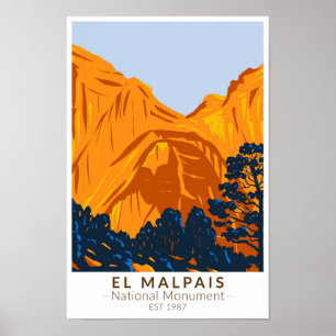Affiche El Malpais Monument National Nouveau Mexique Vinta