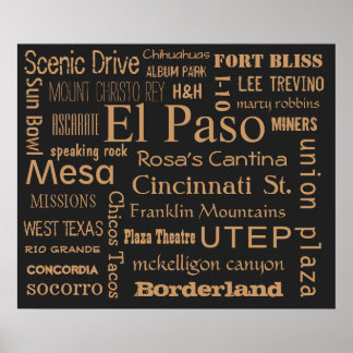 Affiche El Paso, Texas