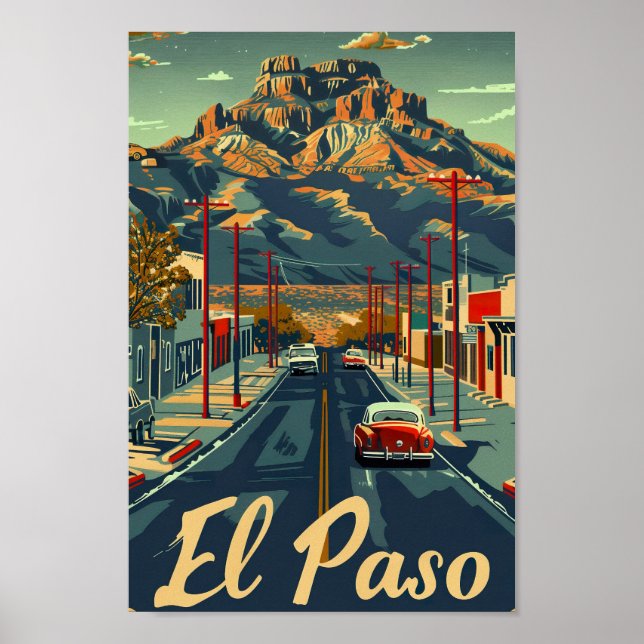 Affiche El Paso Texas USA Fameux Travel Place (Devant)