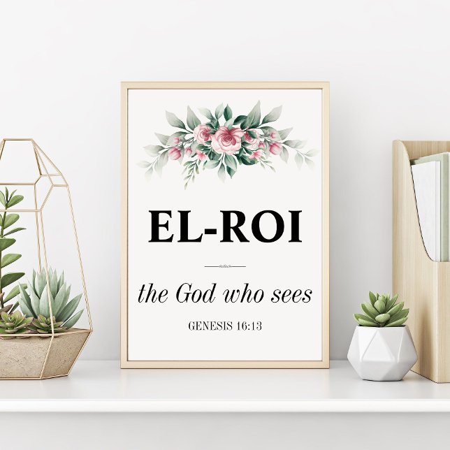 Affiche El Roi Wall Art | Écriture chrétienne Bible Verse (Créateur téléchargé)