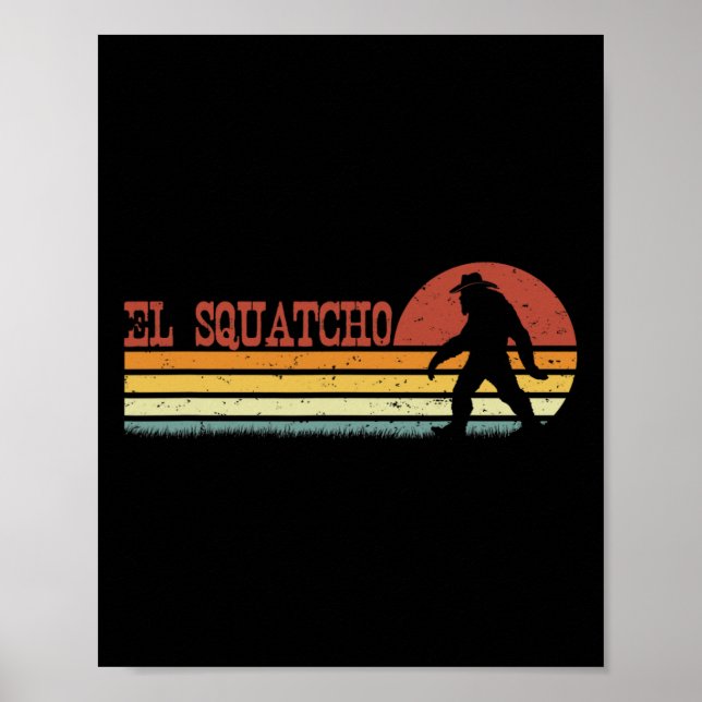 Affiche El Squatcho - Drôles Rayures Rétro Bigfoot Cinco D (Devant)