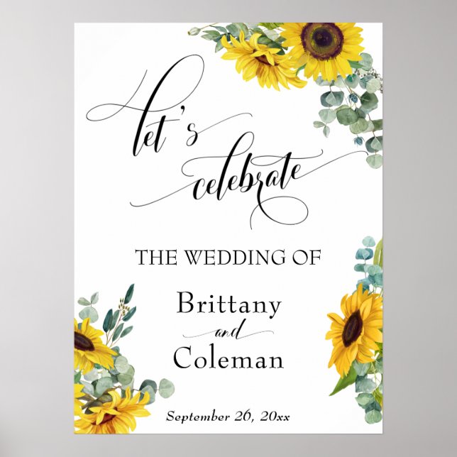 Affiche Elaborer la typographie Floral Célébrons le signe (Devant)