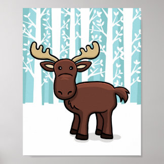 Affiche Élan animal de la forêt