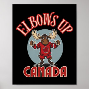 Affiche Elbows Up Canada Moose Défiant Canada Maillot de H