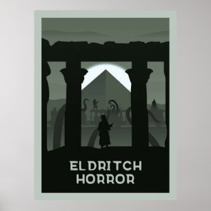 Affiche Eldritch Horror Board Jeu minimaliste Voyage St