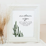 Affiche Eleanor - Cactus bohémien Signal modifiable Minima<br><div class="desc">Cette enseigne imprimable présente des cactus aquarelles et un design minimaliste. Utilisation facile pour tout signe lors de votre événement. Changez tout le texte pour répondre aux besoins de votre mariage,  baby shower,  douche nuptiale,  dîner de répétition,  etc.</div>