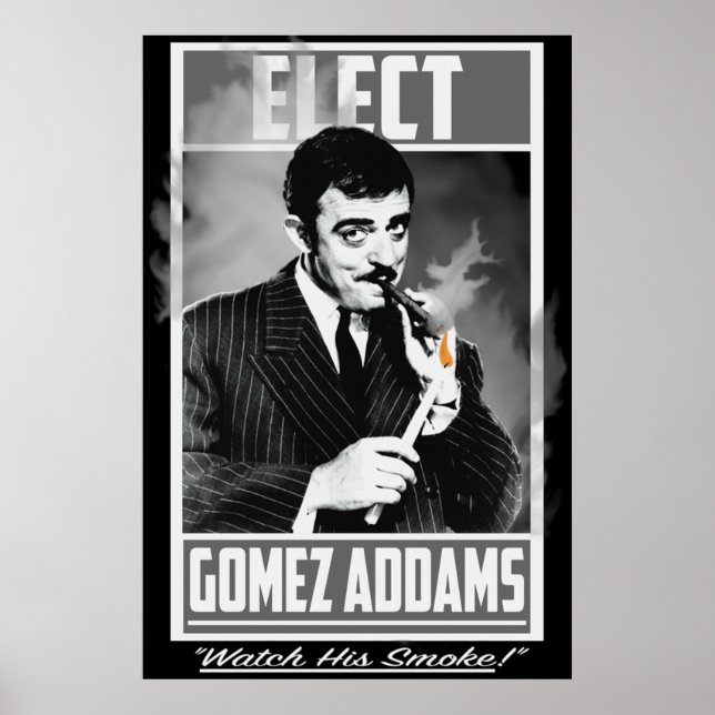 Affiche Elect Gomez Addams Regarde Sa Fumée (Devant)