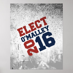 Affiche Elect O'Malley 2016 Neon Design