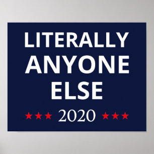 Affiche Election 2020, Anti-Trump - N'Importe Qui D'Autre