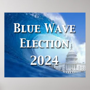 Affiche Élection Blue Wave 2024