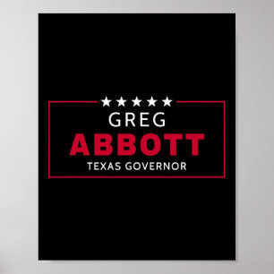 Affiche Élection de Greg Abbott Gouverneur du Texas Républ