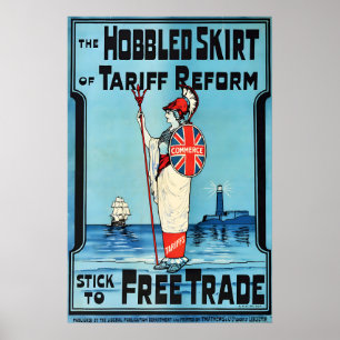 Affiche Élection des Libéraux Vintage Stick to Free Trade