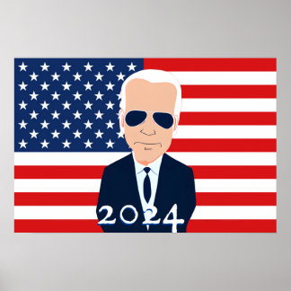 Affiche Élection du drapeau américain Joe Biden 2024