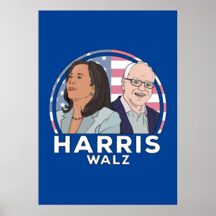 Affiche Élection Harris Walz