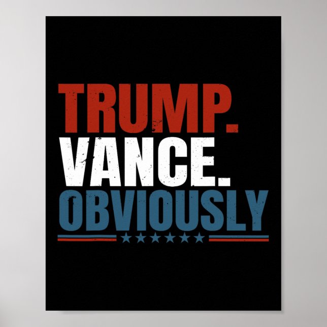 Affiche Élection rétro Trump Vance Évidemment Donald Trump (Devant)