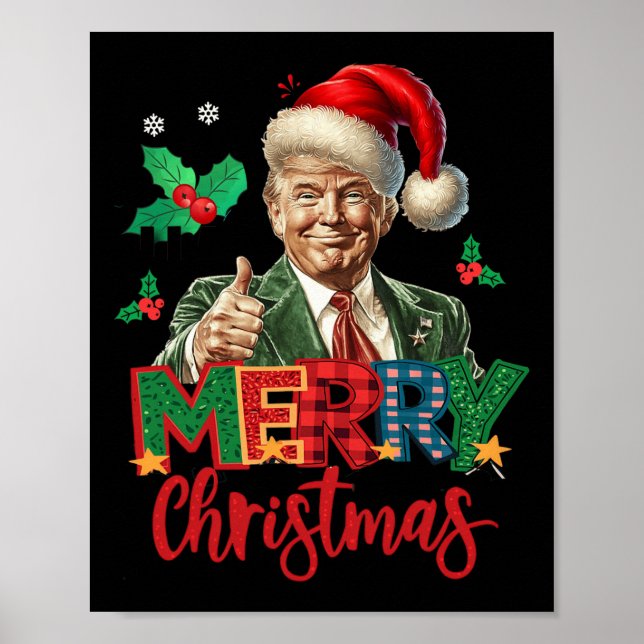 Affiche Élection Trump 2024 Joyeux Noël drôle T (Devant)