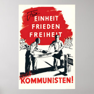 Affiche électorale Allemagne (1946) Pour l'unité, 