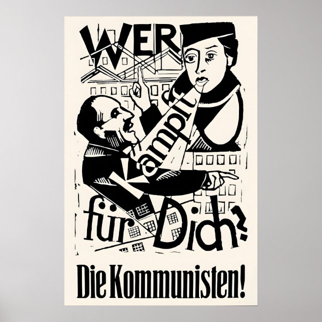 Affiche électorale allemande 1928 KPD Qui se bat p (Devant)