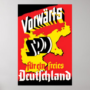Affiche électorale allemande 1949 En avant SPD - P