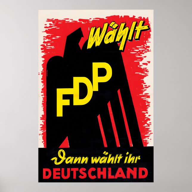 Affiche électorale allemande des années 1950 Votez (Devant)
