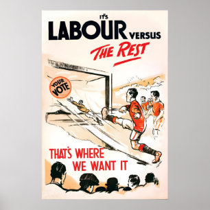 Affiche électorale des années 1920 Parti travailli