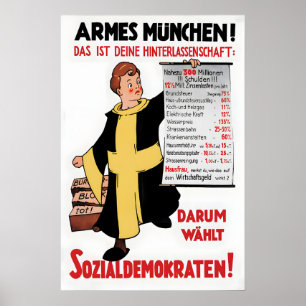 Affiche électorale des années 1920 Parti travailli