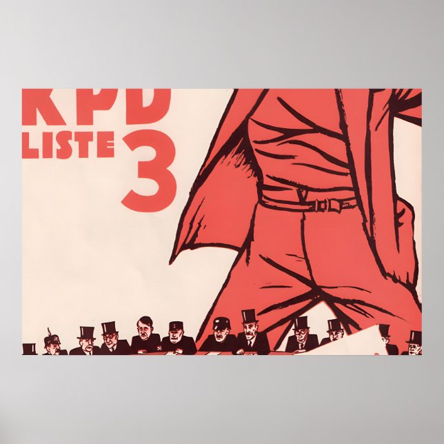 Affiche électorale du KPD allemand de 1932 À bas c (Devant)