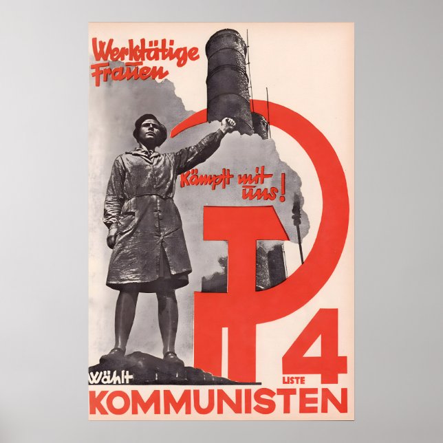 Affiche électorale du KPD allemand Femmes qui trav (Devant)