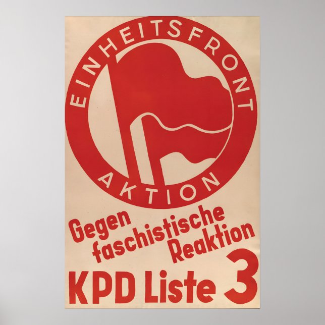 Affiche électorale du KPD allemand Unis contre le  (Devant)