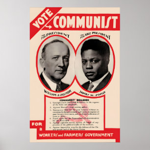 Affiche électorale du Parti communiste américain, 
