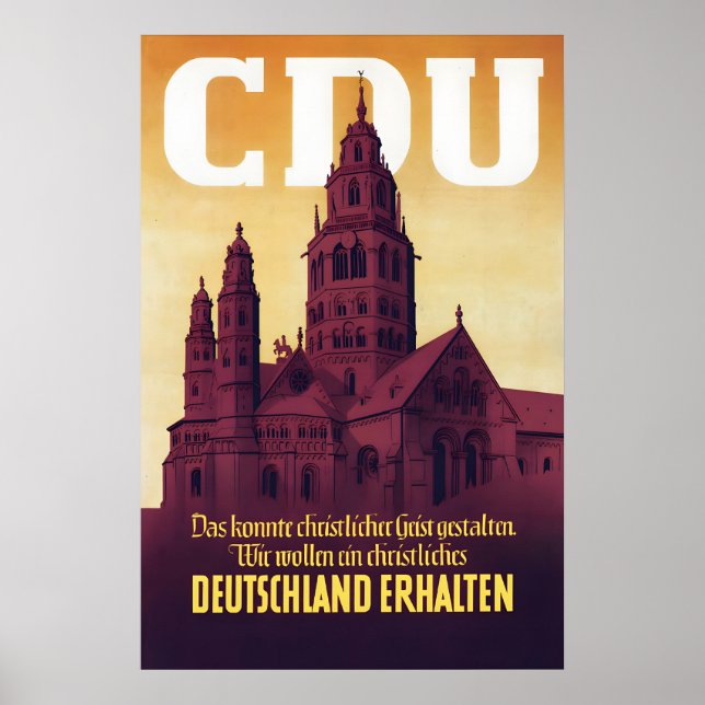 Affiche électorale fédérale CDU 1949 Préserver l'A (Devant)