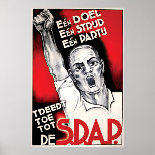 Affiche électorale néerlandaise  SDAP Un but, lutt