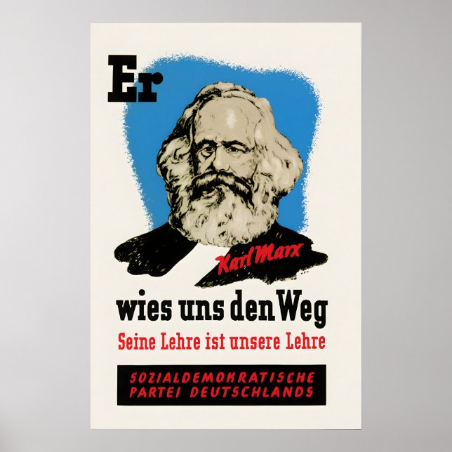 Affiche électorale SPD 1945 Il nous a guidés le lo (Devant)