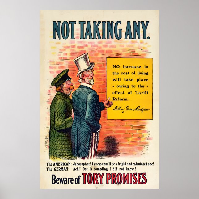 Affiche électorale vintage du Parti libéral Méfiez (Devant)