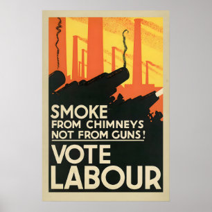 Affiche électorale vintage travailliste Anti-capit