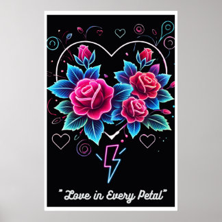 Affiche "Electric Bloom : Neon Love Symphony"