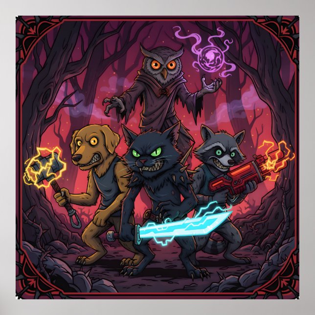 Affiche Electric Fantasy Animal Warrior Art (Devant)