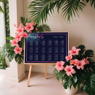Affiche Electric Love Neon rose Tropical Mariage rétro