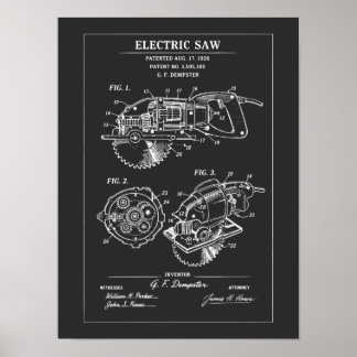 Affiche Electric Saw Blueprint