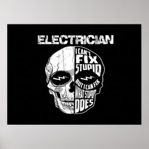 Affiche Electricien Je ne peux pas réparer un cadeau de cr