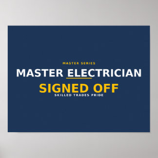 Affiche Électricien Maître Approuvé — Fierté des Métiers Q