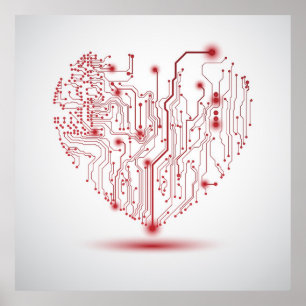 Affiche électrique de coeur