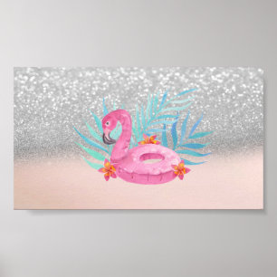 Affiche Elegan tendance Flamant rose rose Parties scintill