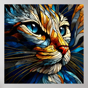 Affiche Élégance à fond - Chat généré par l'IA
