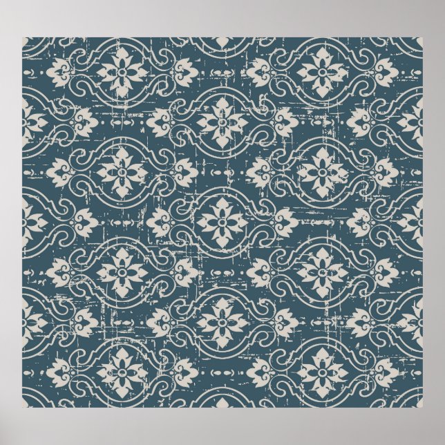 Affiche Élégance antique : Courbes florales invisibles (Devant)