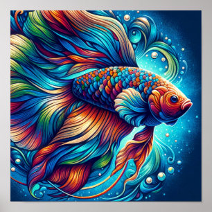 Affiche Élégance Aquatique Vibrante Le Poisson Grace