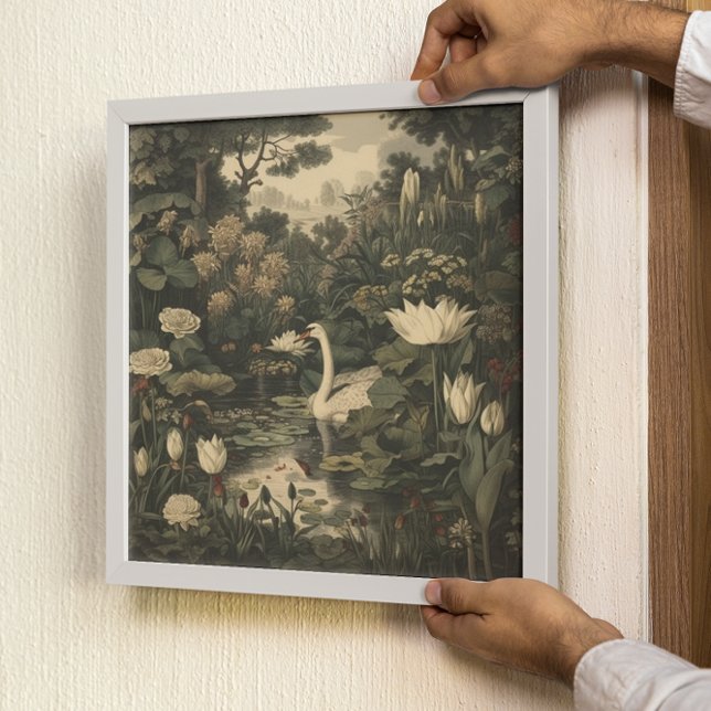 Affiche Élégance botanique - Le cygne dans la forêt (Créateur téléchargé)